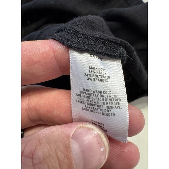 Nordstrom BP Sleeveless Rib Knit Tank Ruched Black Wrap Dress Womens Sz S - Picture 5 of 7